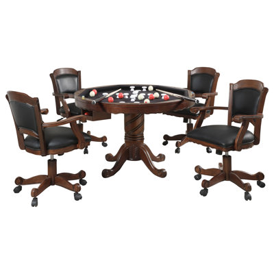 Ensemble de table de jeu 5 pièces Turk tabac et noir