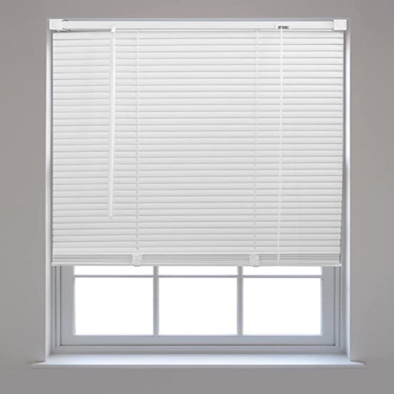 PVC Plain Indoor Venetian Blind, 150 cm L x 180 cm W, White