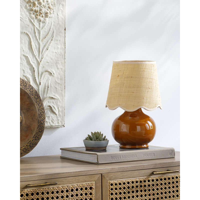 Lampe Momsen, H 13 po x l 8 po x P 8 po, Bleu clair, Sergé blanc