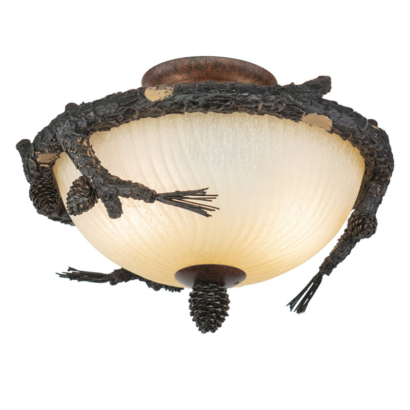 Julee 13.75'' 2 - Light Weathered Patina Bowl Ceiling Fan Light Kit