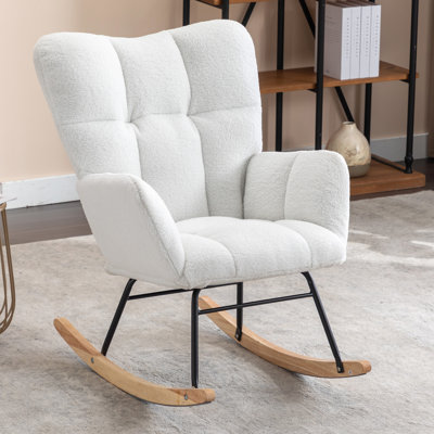 Fauteuil à bascule moderne pour chambre à coucher - Rempli de mousse luxueuse et moelleuse pour une expérience de salon confortable