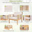 Ensemble de conversation pour patio pour 5 personnes en bois massif avec coussins