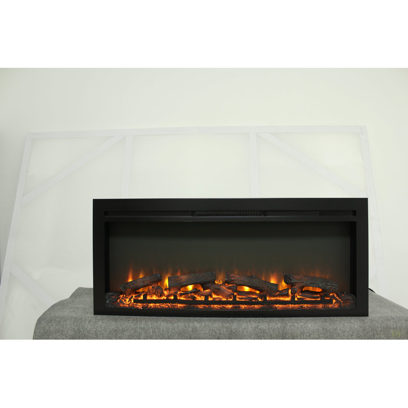 44 Inch Wall Recessed Electric Fireplace With Remote And Imitation Flame , LED Light Heater