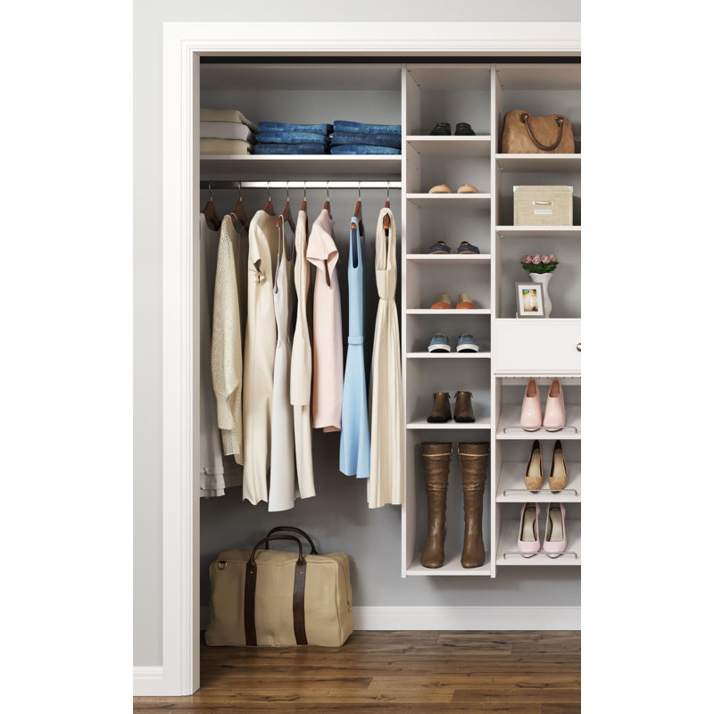 Grid 72'' - 108'' Closet System (Can Be Cut To Fit), White
