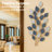 Green and White Leaf Metal Wall Art with 3D Textured Design