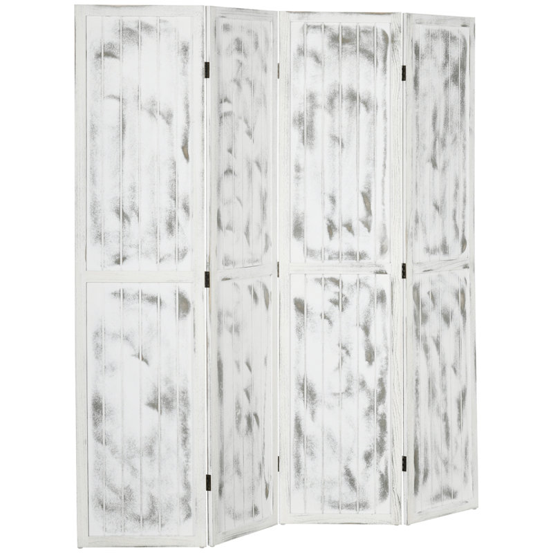 Paravent d'intimité à panneaux 4 panneaux 5,5 pi HOMcom, blanc