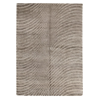Hand Knotted Wool Area Rug in Moose