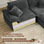Canapé-lit en U gris tissu de 113 po sans assemblage requis, avec repose-pieds mobile-864277845-864277847