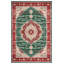 Tapis en coton à imprimé oriental beige et vert Otto-564766657