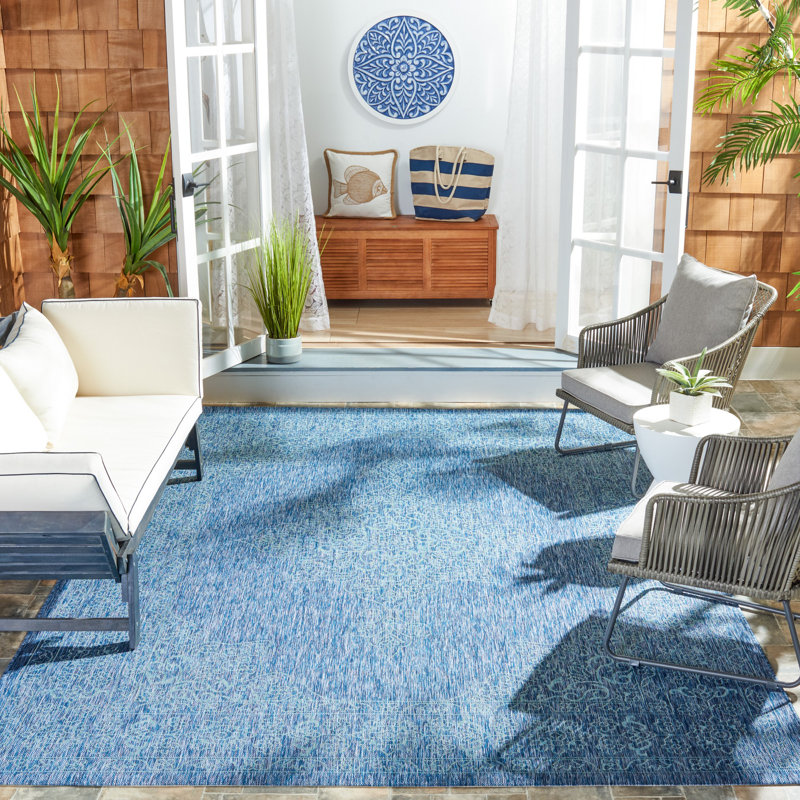 Amedee Performance Oriental Indoor/Outdoor Area Rug, Rectangle 9' x 12'
