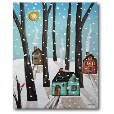 « wintersteen folk art i », reproduction d’art sur toile tendue
