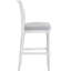 Tabouret de bar blanc avec hauteur de 31 pouces, siège et dossier rembourrés gris, design texturé et orné pour la cuisine de bar à pieds tournés