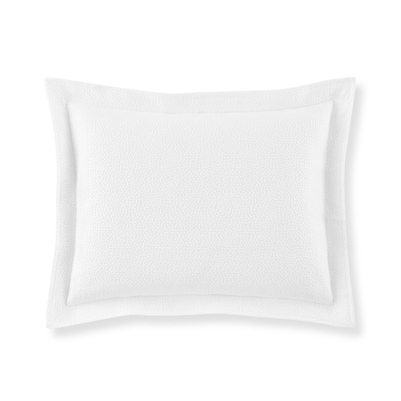 Montauk Linen/White/Pearl/Platinum 100% Cotton Piece Sham, White, Standard