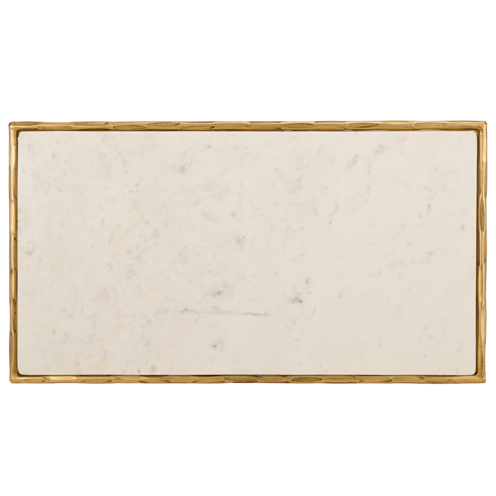 Evelynn 4 Legs Coffee Table, Brass, White Marble