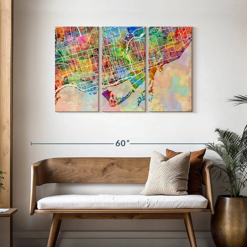 Aliaz Toronto Street Map I, 28" H x 45" W