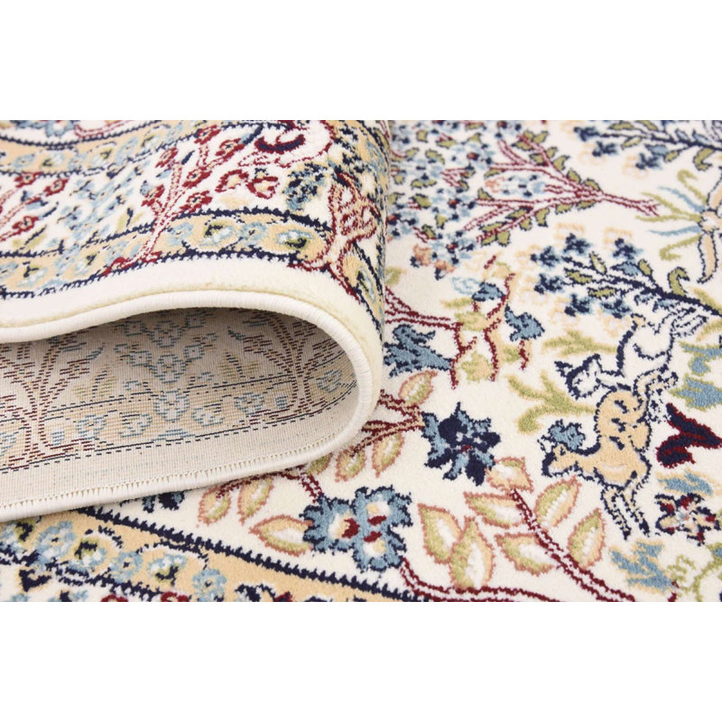 Tapis traditionnel Kelayeh couleur neigeuse