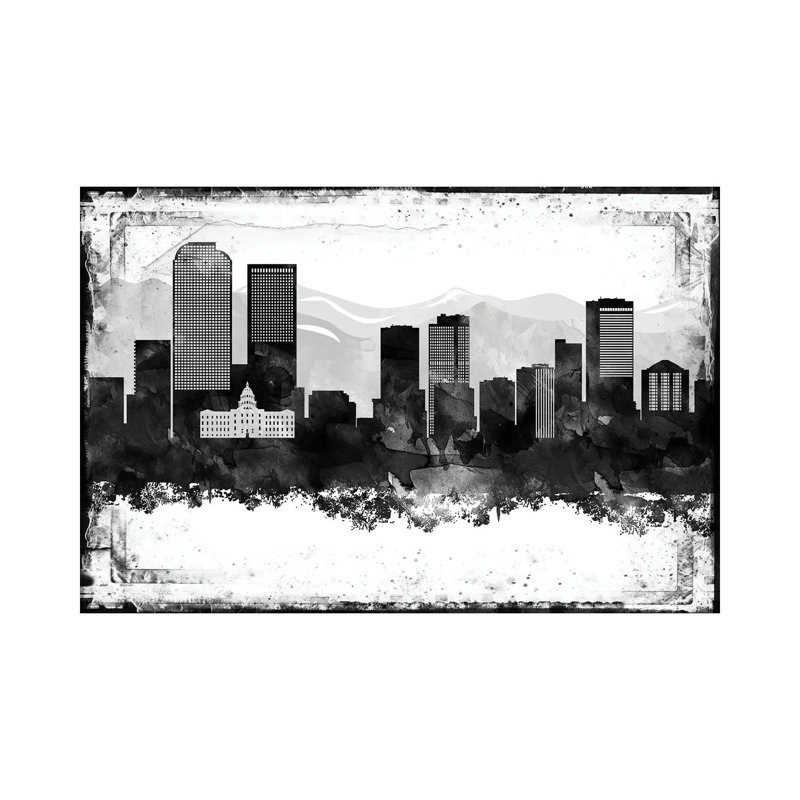 Denver Black & White Film by WallDecorAddict - Wrapped Canvas Print, 30.48 cm H x 45.72 cm W