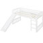 Lit mezzanine simple avec glissade - Blanc, bois massif pour une vie paisible avec une glissade blanche, maximisant l'espace pour les familles en pleine croissance