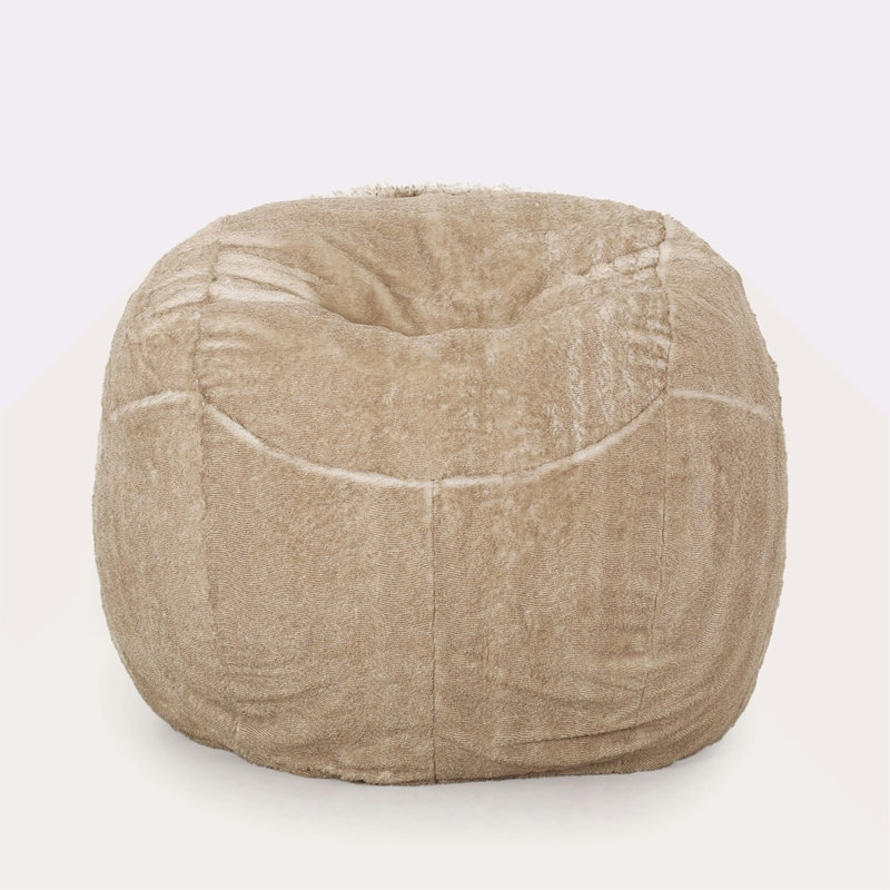 Pouf rond en fausse fourrure 5 pieds