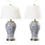 Ensemble de lampes de table 29 po bleu / blanc cassé / or