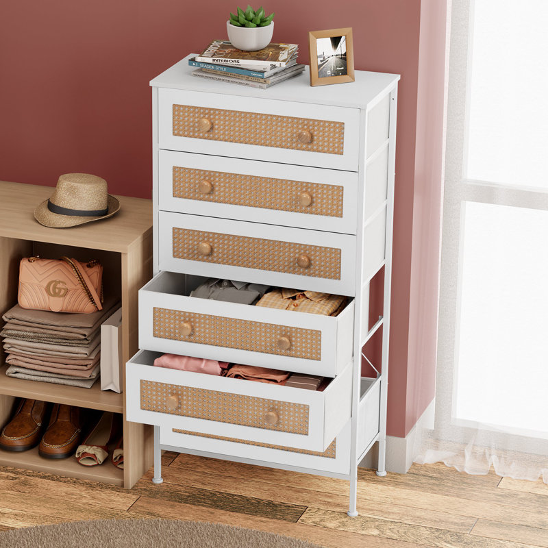 Commode 6 tiroirs, blanc, Blanc