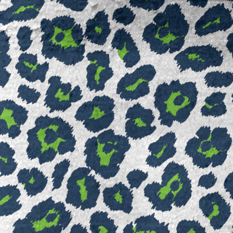 Serviette de plage Holderness, Microfibre, Blanc / vert / bleu marine