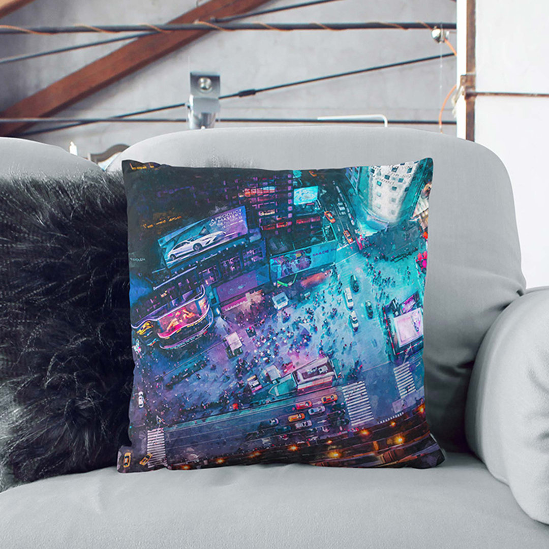 High Above Times Square in Abstract Cushion with Filling