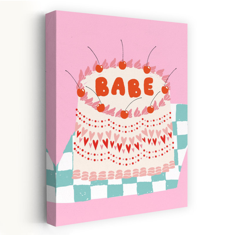 Art mural contemporain Sweet Babe Cake, H 18 po x l 12 po