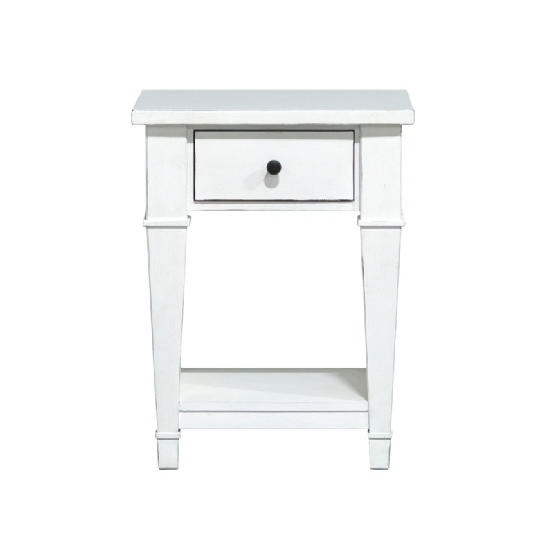 , White 1-Drawer Nightstand