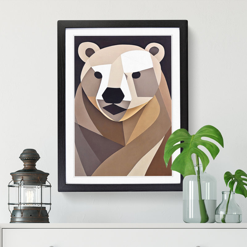 FRM-V0523-1887X Polar Bear Contemporary Vol.4 - Picture Frame Print, 34cm H x 25cm W x 2cm D, Oak
