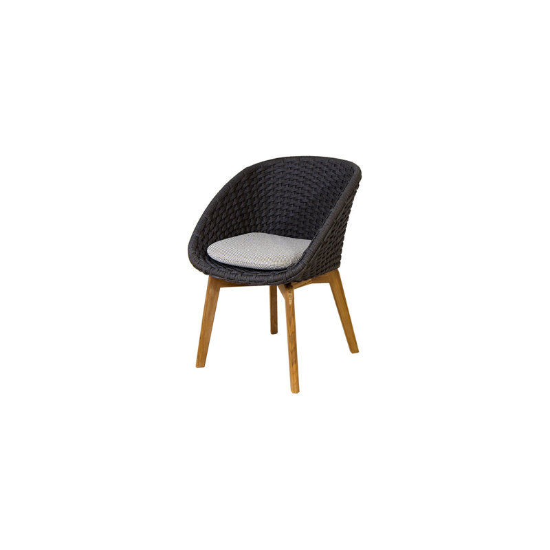Peacock Chair with Teak Legs, Gray, Dark Gray