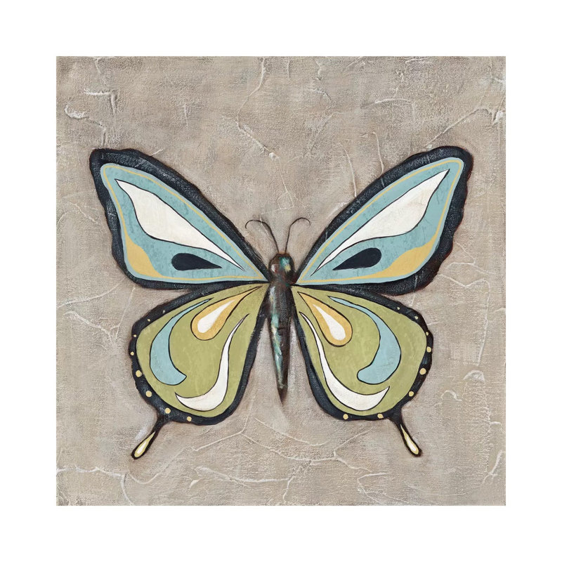 Graphic Spring Butterfly I by Jade Reynolds - Wrapped Canvas Print, 93.98 cm H x 93.98 cm W x 1.91 cm D