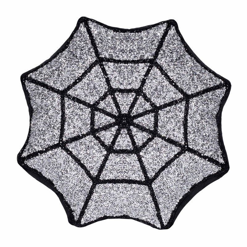 Coussin lumineux Sparkles Home | Strass sur velours noir | 16 x 16 po