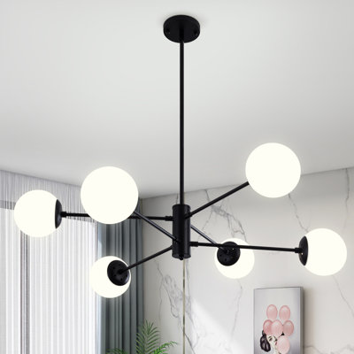 Lustre linéaire de type Spoutnik de style moderne à six lumières à intensité variable