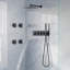 Système de douche thermostatique avec pomme de douche carrée ultra-mince de 10 po, jets de corps et douche à main-113407219
