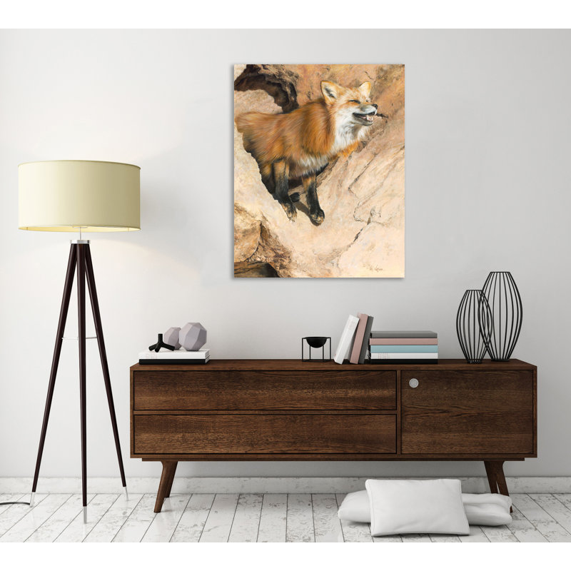 «Good Morning Fox» par Valerie Warner, reproduction sur toile tendue, H 30 po x l 24 po x P 1,5 po