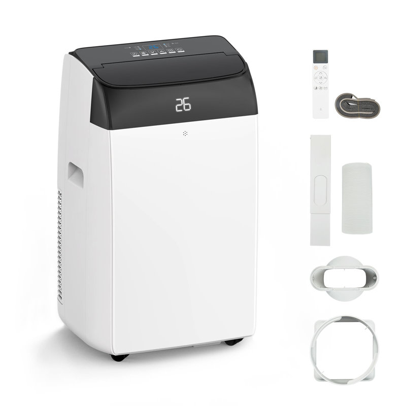 10000 BTU Portable Air Conditioner – 4-in-1 Mobile AC with Cooling, Dehumidifier, Fan & Sleep Mode – Energy Efficient, 24H Timer, Quiet 52dB, Self-Evaporation, Washable Filter, Remote, Window Kit
