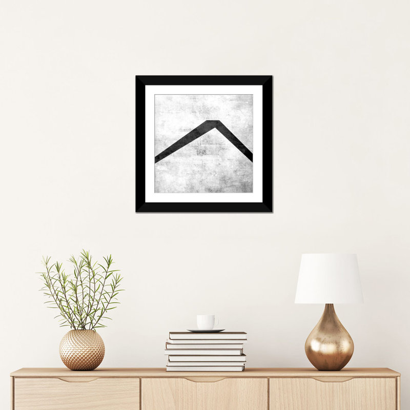 «The Type Caret-B and W Scuff», impression sur toile tendue, H 16 po x l 16 po x P 1 po, Papier d'art encadré noir, Blanc