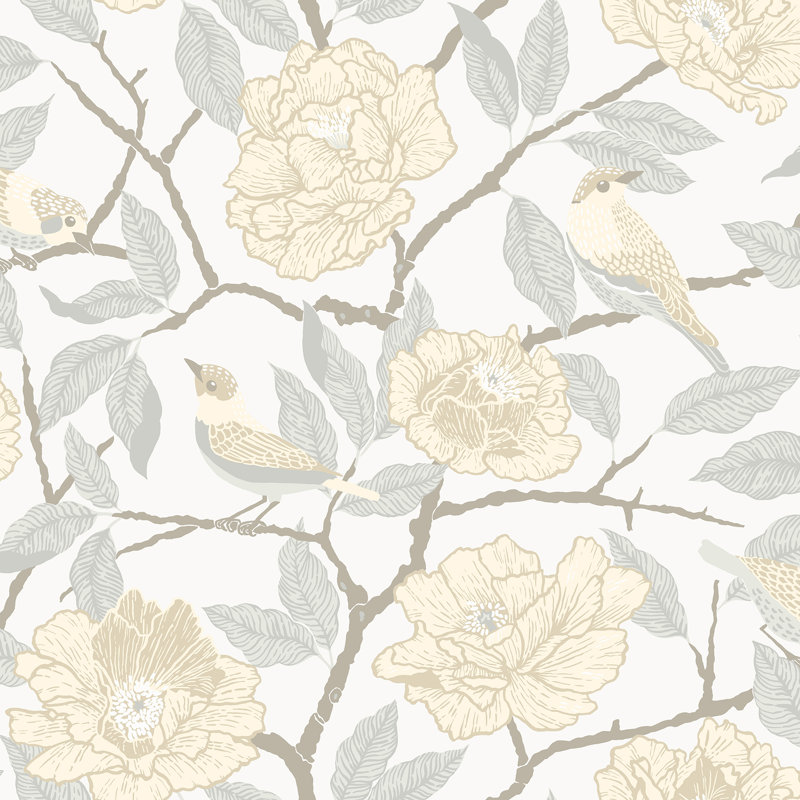 Papier peint Betsey Moss Rosebush, Neutre