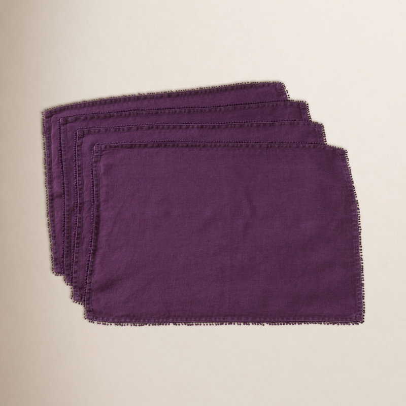 Brigid PomPom 20" Placemat, Purple