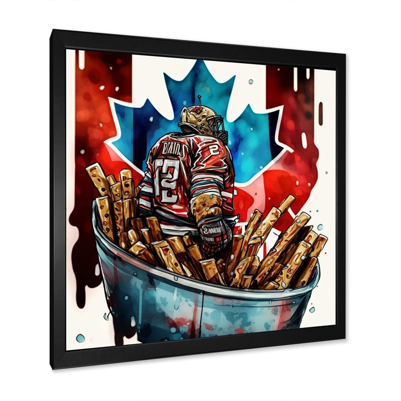 «But Tender in Poutine II», impression sur toile, Impression noire sur toile encadrée, H 16 po x l 16 po x P 1 po