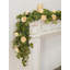 Guirlande 6,56 pi Eucalyptus avec roses champagne