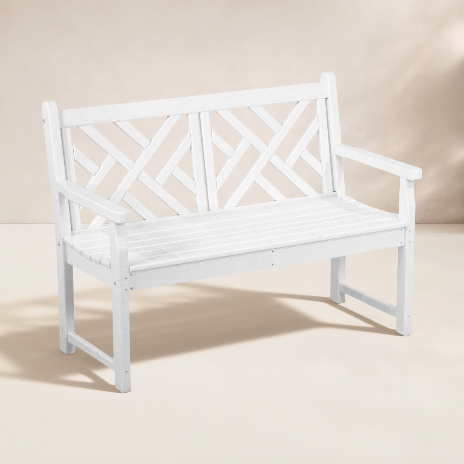 POLYWOOD® Chippendale 47" Garden Bench, White