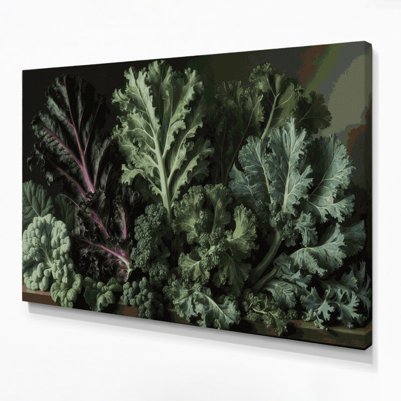 Art mural sur toile, légumes, chou frisé, H 16 po x l 20 po