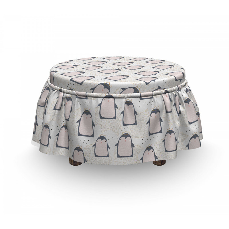 Housse pour repose-pieds doodle antarctique oiseaux