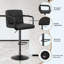 Ensemble de 2 tabourets de bar modernes en similicuir imperméable avec accoudoirs et dossier réglables en hauteur-59608346