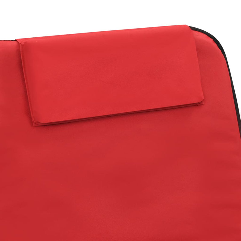 Ensemble de 2 chaises de plage en polyester et structure en acier, Rouge