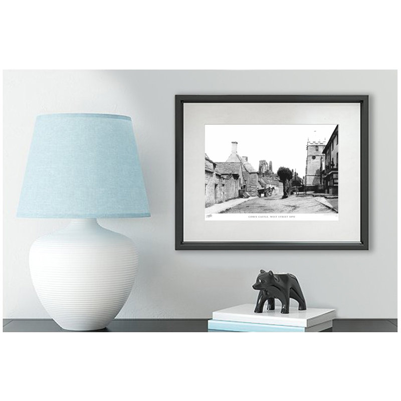 Corfe Castle, West Street 1890 by Francis Frith - Single Picture Frame Print, 40cm H x 50cm W x 2.3cm D