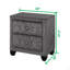Table de chevet 2 tiroirs Crystal