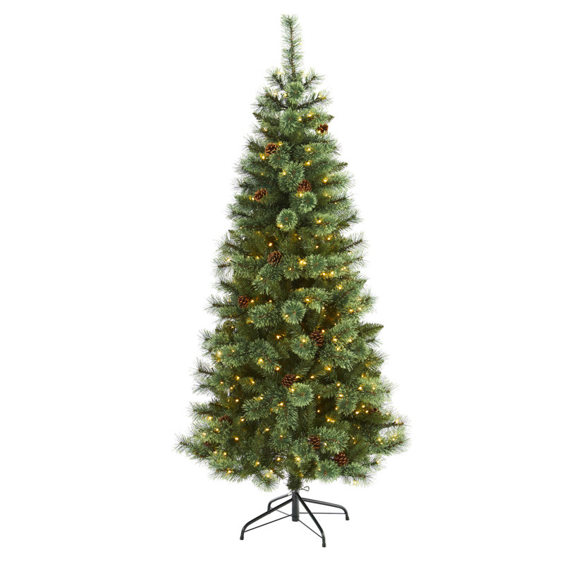 Lighted Artificial Christmas Tree, 6' H